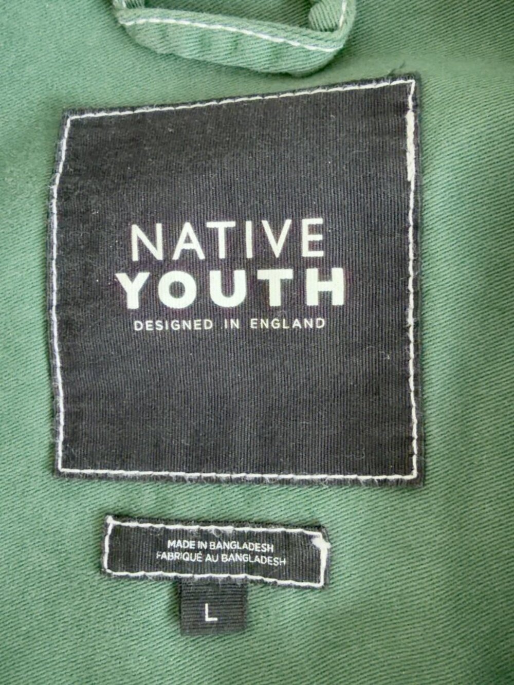 Native Youth Green Contrast Stitch Coach Jacket — Size L - Picture 4 of 10